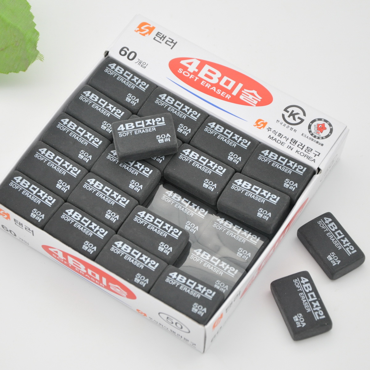 天乐黑色南韩4b橡皮擦 60块/盒 tlh-50ab-领信文具商城
