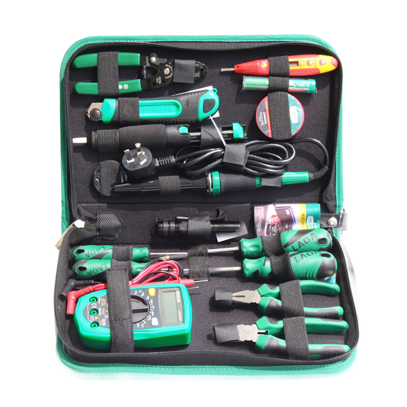 老a(laoa)16件套家用电烙铁维修工具套装 电烙铁 焊接工具 锡焊工具