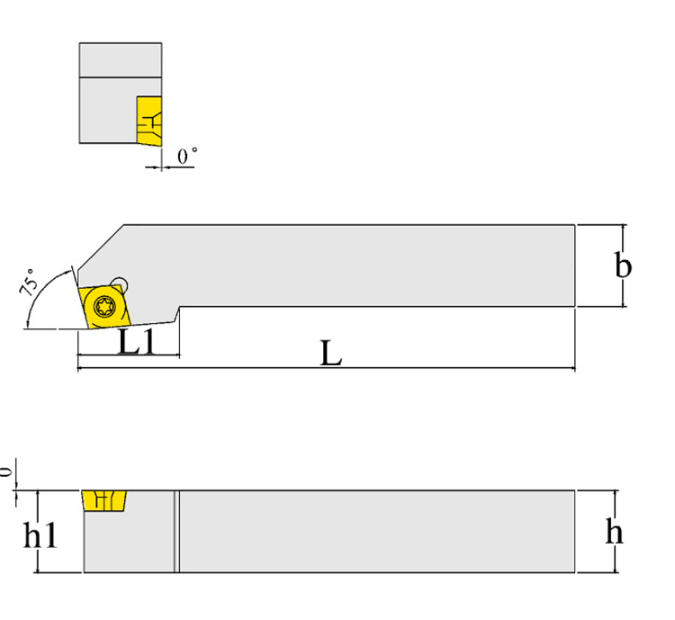 75度外圆车刀 外径数控车刀 sckcr 装菱形ccmt单面刀粒